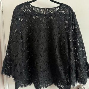 3/$30 Banana Republic - black lace top - XL